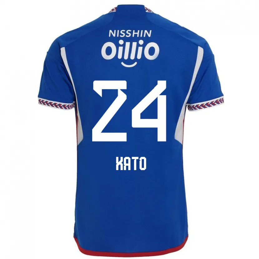 Danxen Enfant Maillot Hijiri Kato #24 Bleu Blanc Rouge Tenues Domicile 2024/25 T-Shirt