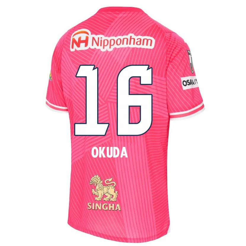 Danxen Enfant Maillot Hayato Okuda #16 Rose Blanc Tenues Domicile 2024/25 T-Shirt