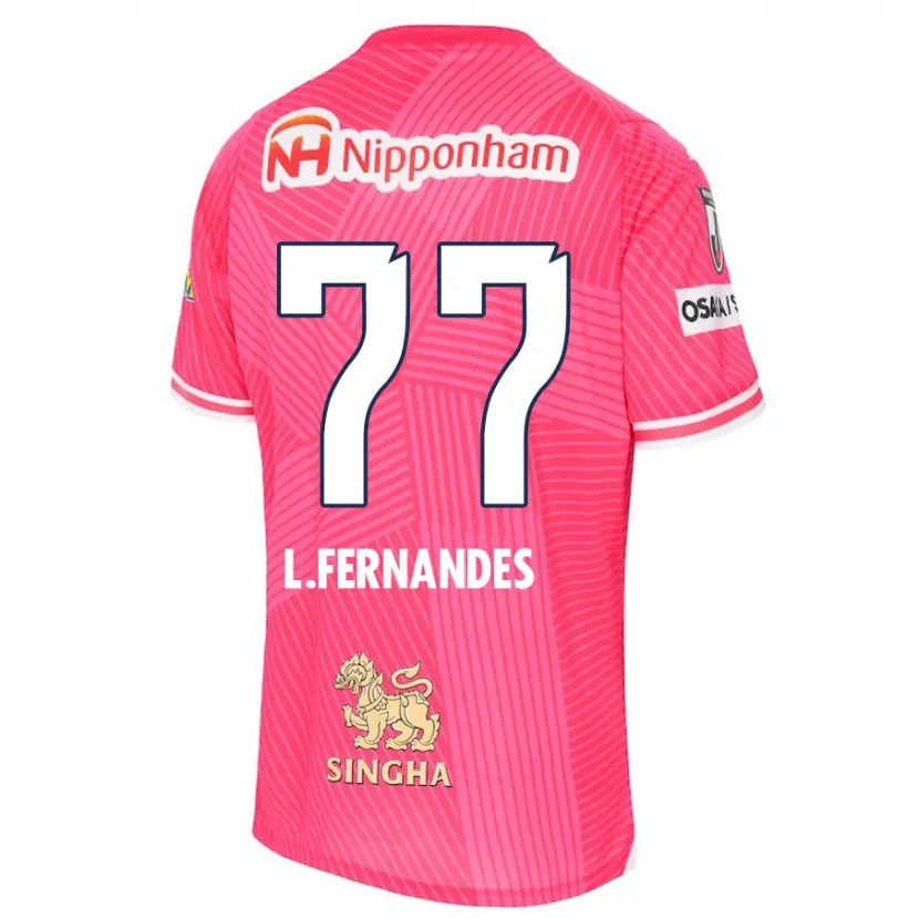 Danxen Enfant Maillot Lucas Fernandes #77 Rose Blanc Tenues Domicile 2024/25 T-Shirt