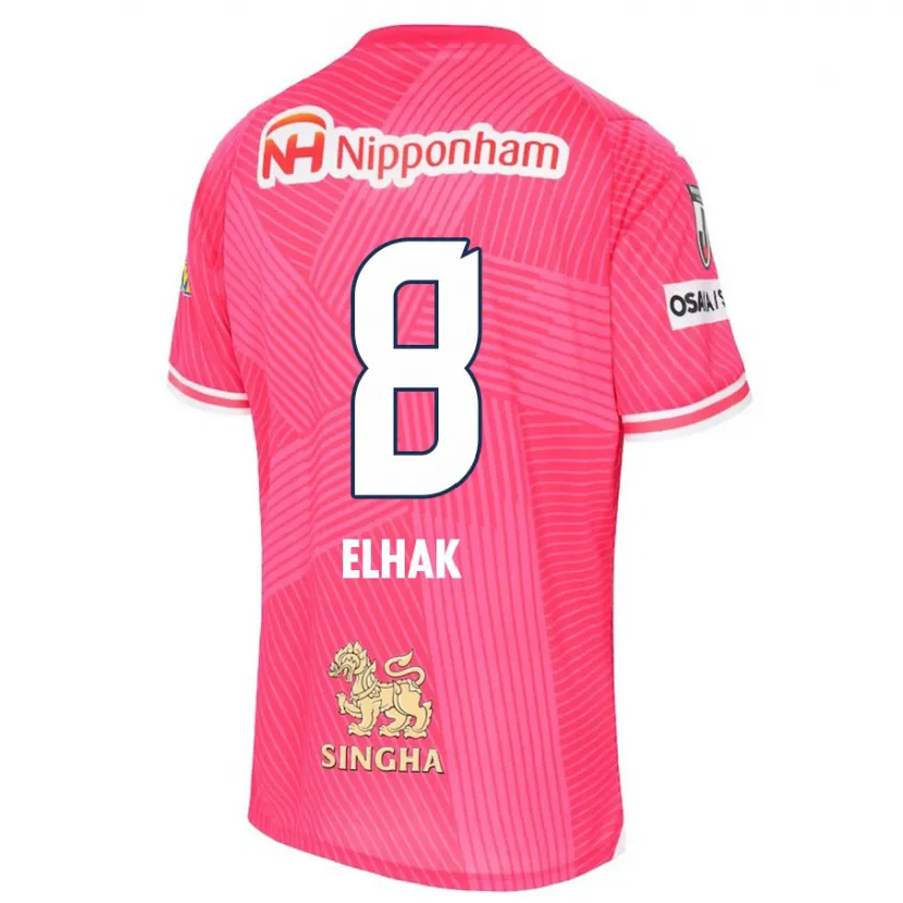 Danxen Enfant Maillot Akuro Elhak #8 Rose Blanc Tenues Domicile 2024/25 T-Shirt