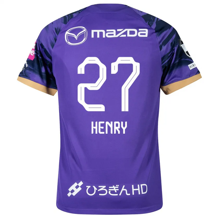 Danxen Enfant Maillot Osamu Henry Iyoha #27 Blanc Violet Tenues Domicile 2024/25 T-Shirt