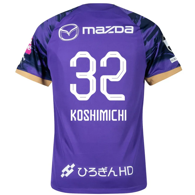 Danxen Enfant Maillot Sota Koshimichi #32 Blanc Violet Tenues Domicile 2024/25 T-Shirt