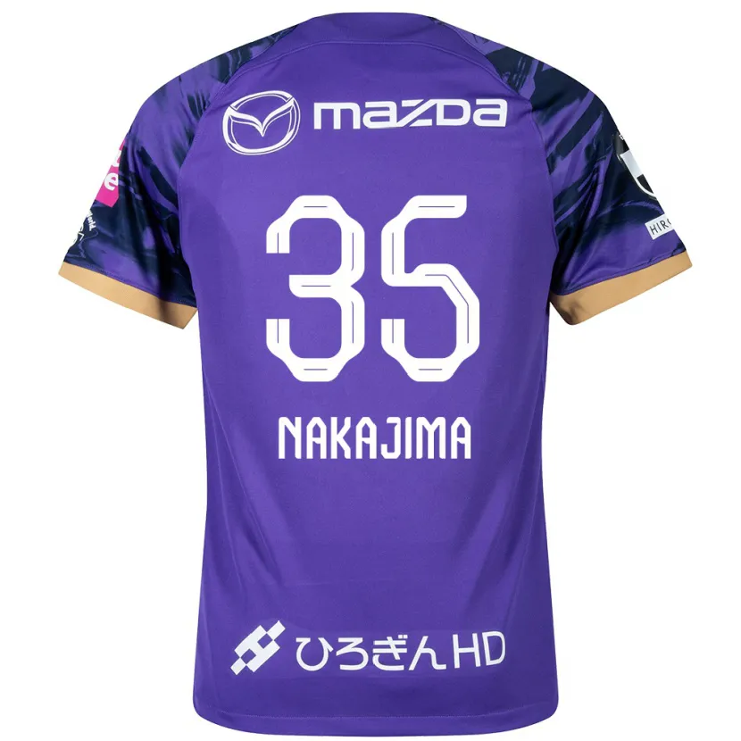 Danxen Enfant Maillot Yotaro Nakajima #35 Blanc Violet Tenues Domicile 2024/25 T-Shirt