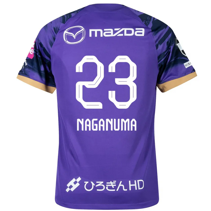 Danxen Enfant Maillot Seimei Naganuma #23 Blanc Violet Tenues Domicile 2024/25 T-Shirt