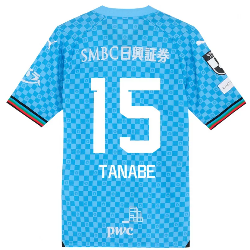 Danxen Enfant Maillot Shuto Tanabe #15 Bleu Azur Tenues Domicile 2024/25 T-Shirt