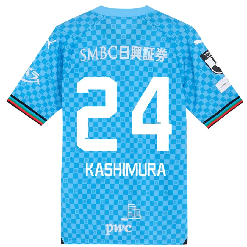 Danxen Enfant Maillot Ryota Kashimura #24 Bleu Azur Tenues Domicile 2024/25 T-Shirt