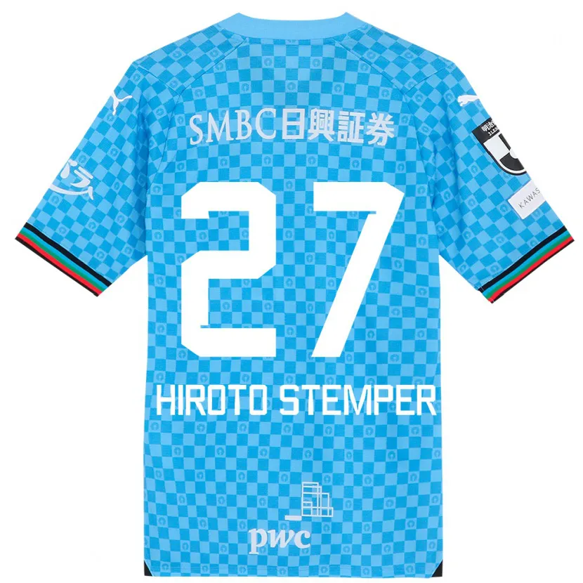 Danxen Enfant Maillot Luka Hiroto Stemper #27 Bleu Azur Tenues Domicile 2024/25 T-Shirt