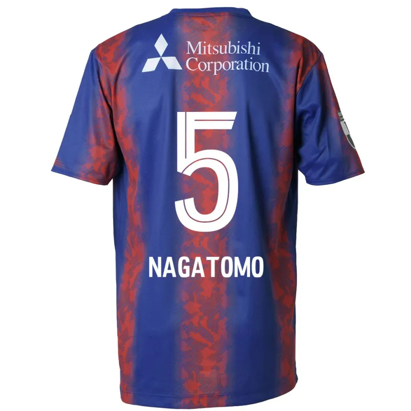 Danxen Enfant Maillot Yuto Nagatomo #5 Bleu Rouge Tenues Domicile 2024/25 T-Shirt