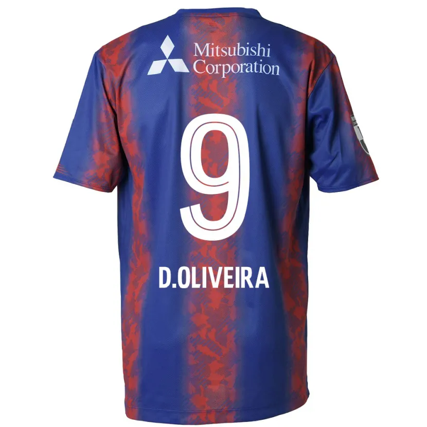 Danxen Enfant Maillot Diego Oliveira #9 Bleu Rouge Tenues Domicile 2024/25 T-Shirt