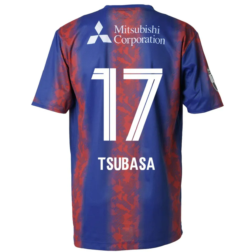 Danxen Enfant Maillot Tsubasa Terayama #17 Bleu Rouge Tenues Domicile 2024/25 T-Shirt