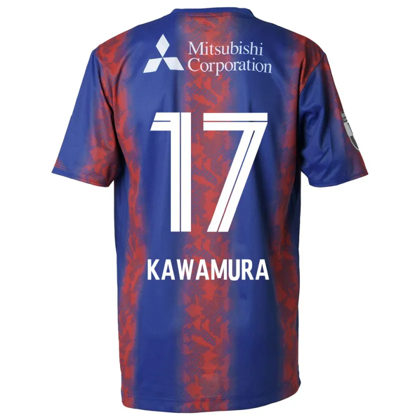 Danxen Enfant Maillot Riku Kawamura #17 Bleu Rouge Tenues Domicile 2024/25 T-Shirt