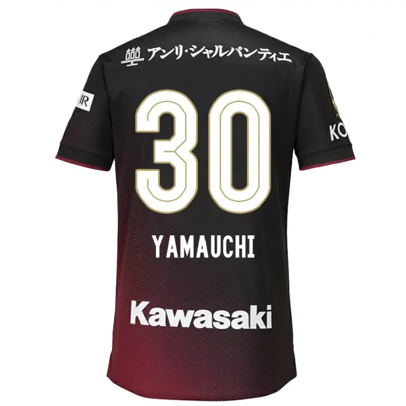 Danxen Enfant Maillot Kakeru Yamauchi #30 Noir Rouge Tenues Domicile 2024/25 T-Shirt