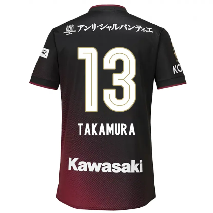 Danxen Enfant Maillot Tokiya Takamura #13 Noir Rouge Tenues Domicile 2024/25 T-Shirt