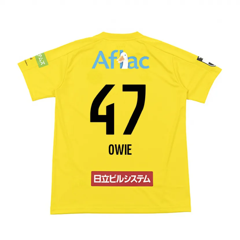 Danxen Enfant Maillot William Owie #47 Jaune Noir Tenues Domicile 2024/25 T-Shirt