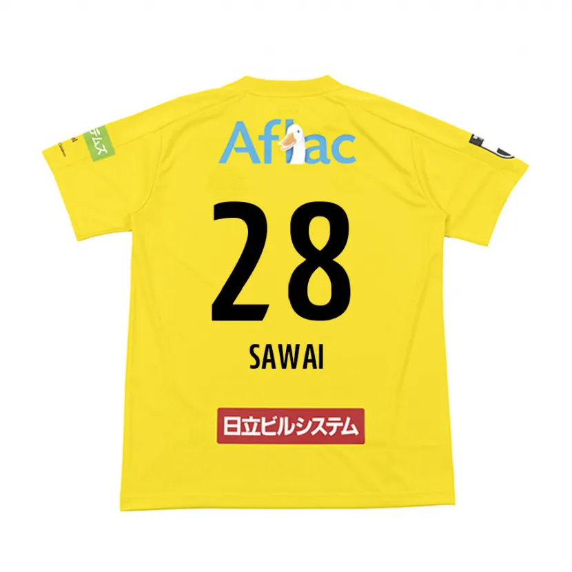 Danxen Enfant Maillot Retsu Sawai #28 Jaune Noir Tenues Domicile 2024/25 T-Shirt