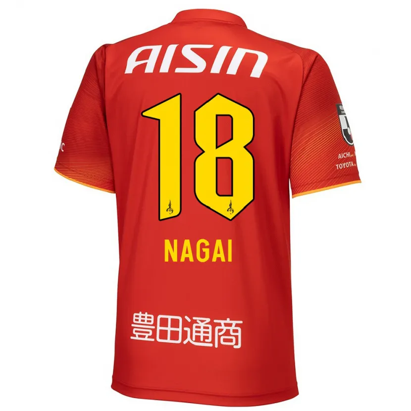 Danxen Enfant Maillot Kensuke Nagai #18 Rouge Blanc Jaune Tenues Domicile 2024/25 T-Shirt