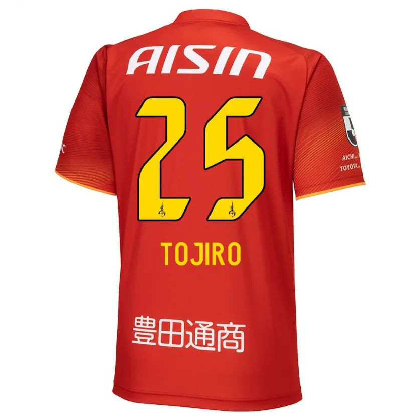 Danxen Enfant Maillot Tojiro Kubo #25 Rouge Blanc Jaune Tenues Domicile 2024/25 T-Shirt