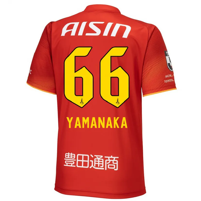 Danxen Enfant Maillot Ryosuke Yamanaka #66 Rouge Blanc Jaune Tenues Domicile 2024/25 T-Shirt