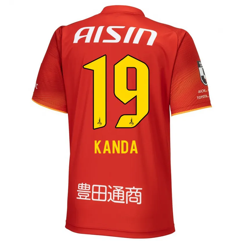 Danxen Enfant Maillot Ryu Kanda #19 Rouge Blanc Jaune Tenues Domicile 2024/25 T-Shirt