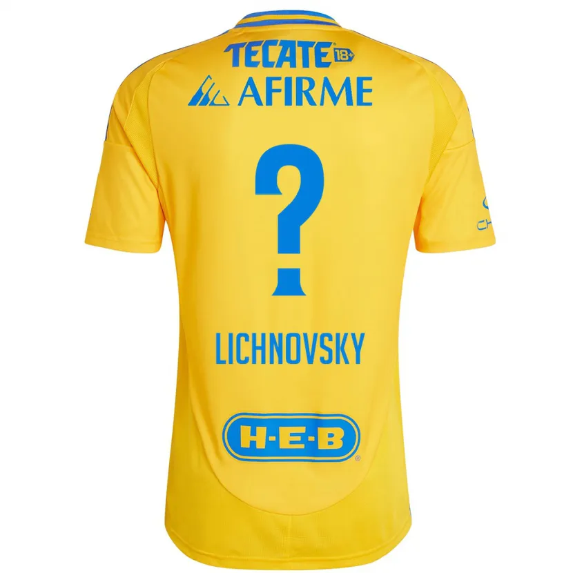 Danxen Enfant Maillot Igor Lichnovsky #0 Or Jaune Tenues Domicile 2024/25 T-Shirt