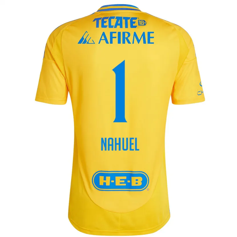 Danxen Enfant Maillot Nahuel Guzmán #1 Or Jaune Tenues Domicile 2024/25 T-Shirt