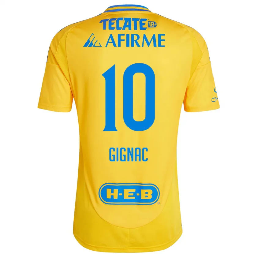 Danxen Enfant Maillot André-Pierre Gignac #10 Or Jaune Tenues Domicile 2024/25 T-Shirt