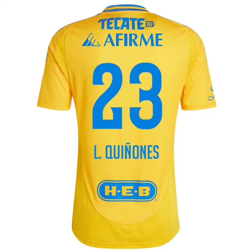 Danxen Enfant Maillot Luis Quiñones #23 Or Jaune Tenues Domicile 2024/25 T-Shirt