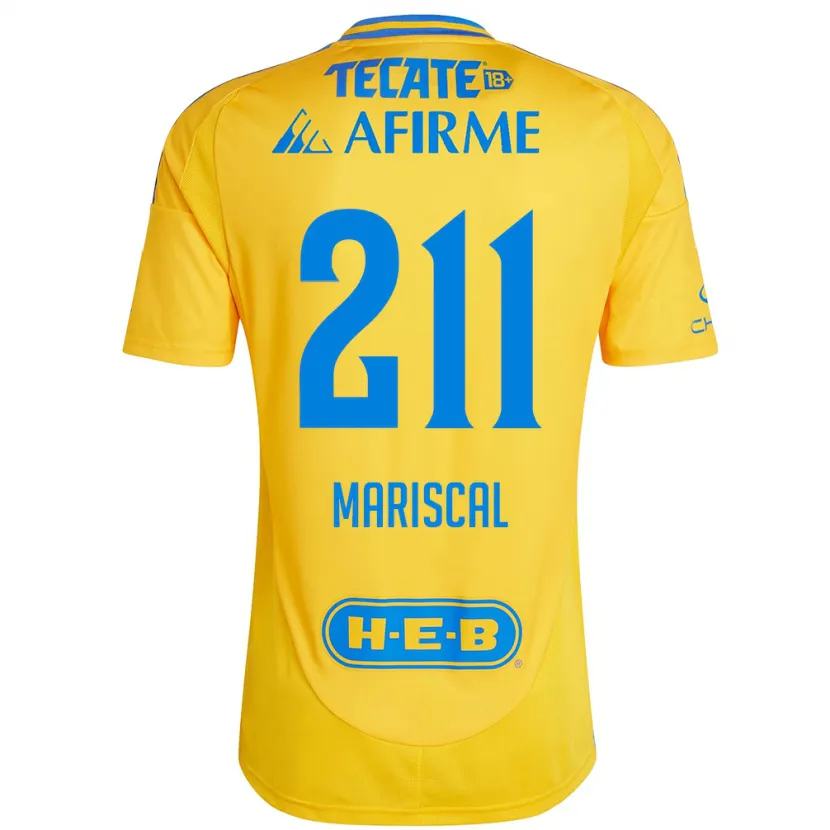 Danxen Enfant Maillot Kevin Mariscal #211 Or Jaune Tenues Domicile 2024/25 T-Shirt