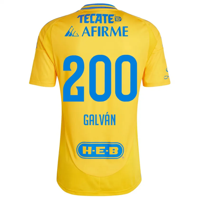 Danxen Enfant Maillot Isaias Galván #200 Or Jaune Tenues Domicile 2024/25 T-Shirt