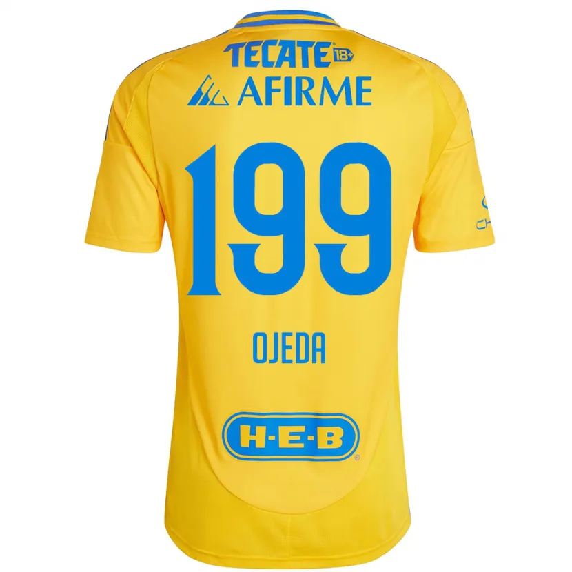 Danxen Enfant Maillot Diego Ojeda #199 Or Jaune Tenues Domicile 2024/25 T-Shirt