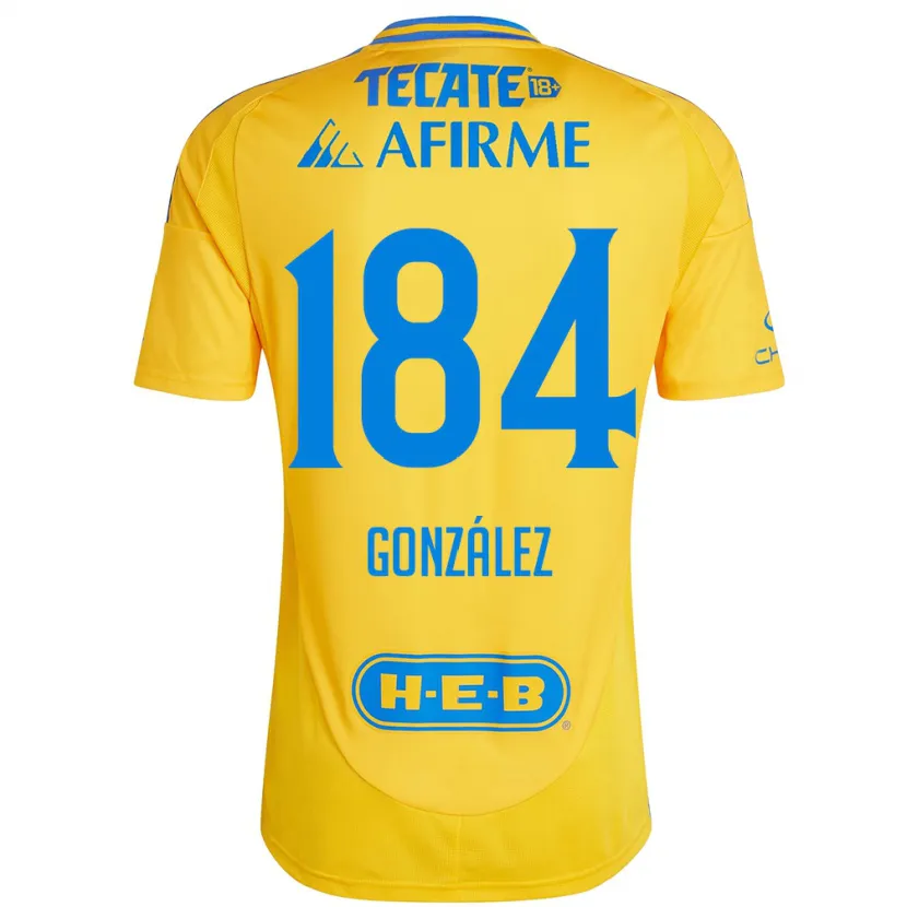 Danxen Enfant Maillot Erick González #184 Or Jaune Tenues Domicile 2024/25 T-Shirt