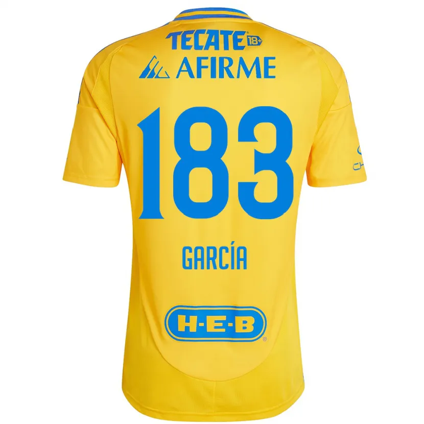 Danxen Enfant Maillot Zahir García #183 Or Jaune Tenues Domicile 2024/25 T-Shirt