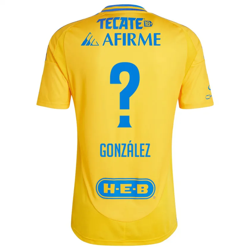 Danxen Enfant Maillot Fernando González #0 Or Jaune Tenues Domicile 2024/25 T-Shirt