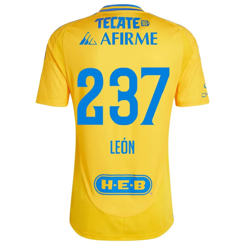 Danxen Enfant Maillot Gabriel León #237 Or Jaune Tenues Domicile 2024/25 T-Shirt