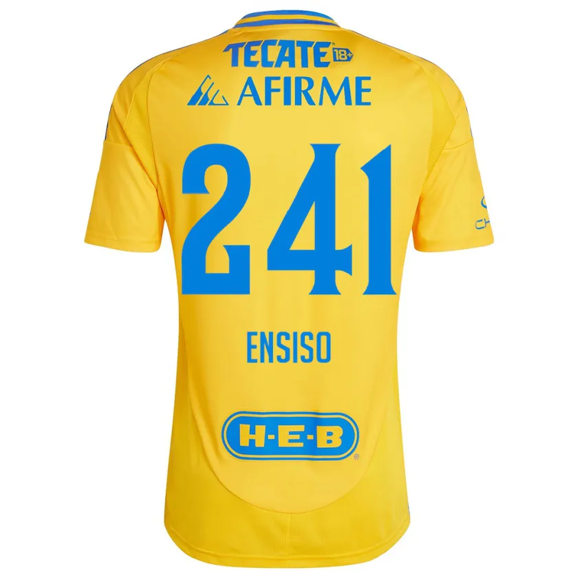 Danxen Enfant Maillot Eduardo Ensiso #241 Or Jaune Tenues Domicile 2024/25 T-Shirt