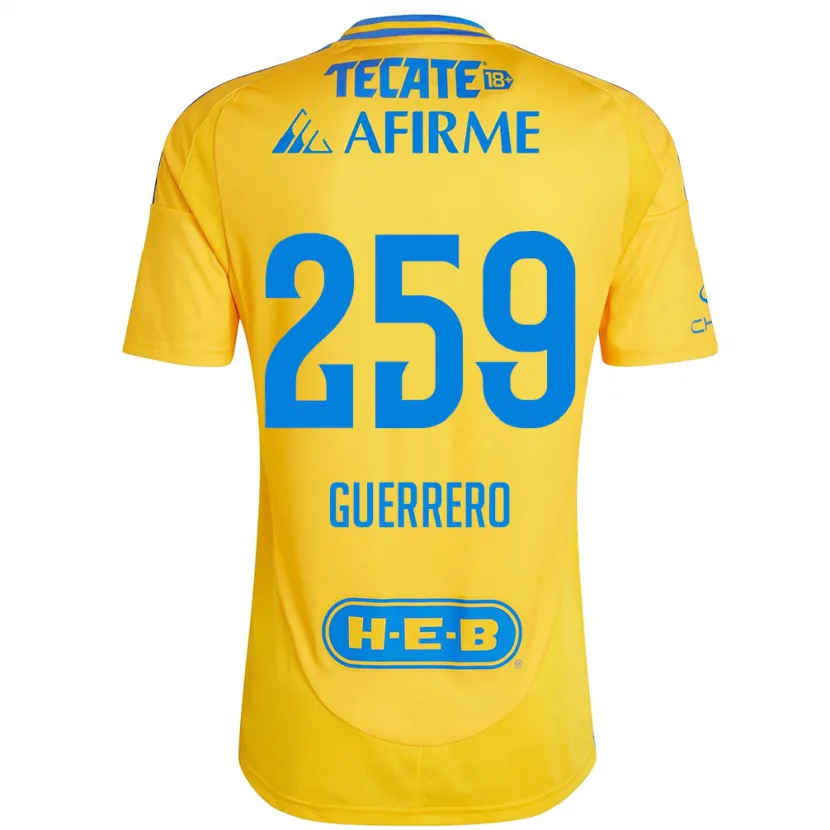 Danxen Enfant Maillot Erick Guerrero #259 Or Jaune Tenues Domicile 2024/25 T-Shirt