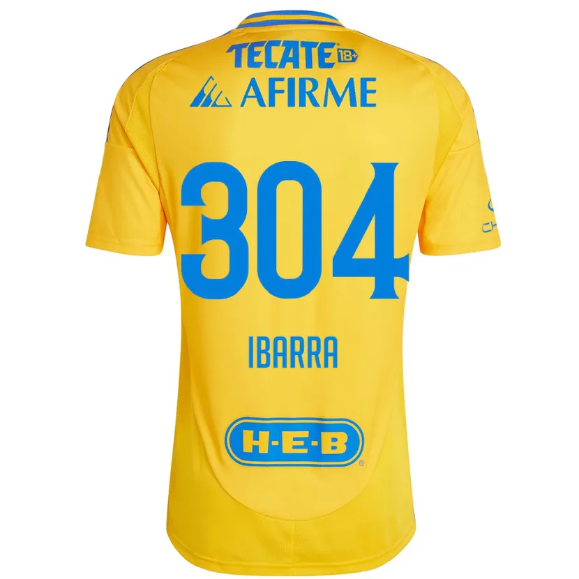 Danxen Enfant Maillot Luis Ibarra #304 Or Jaune Tenues Domicile 2024/25 T-Shirt