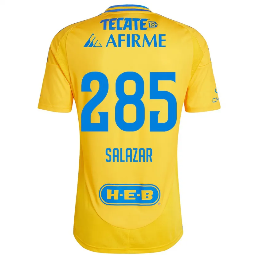 Danxen Enfant Maillot Bryan Salazar #285 Or Jaune Tenues Domicile 2024/25 T-Shirt