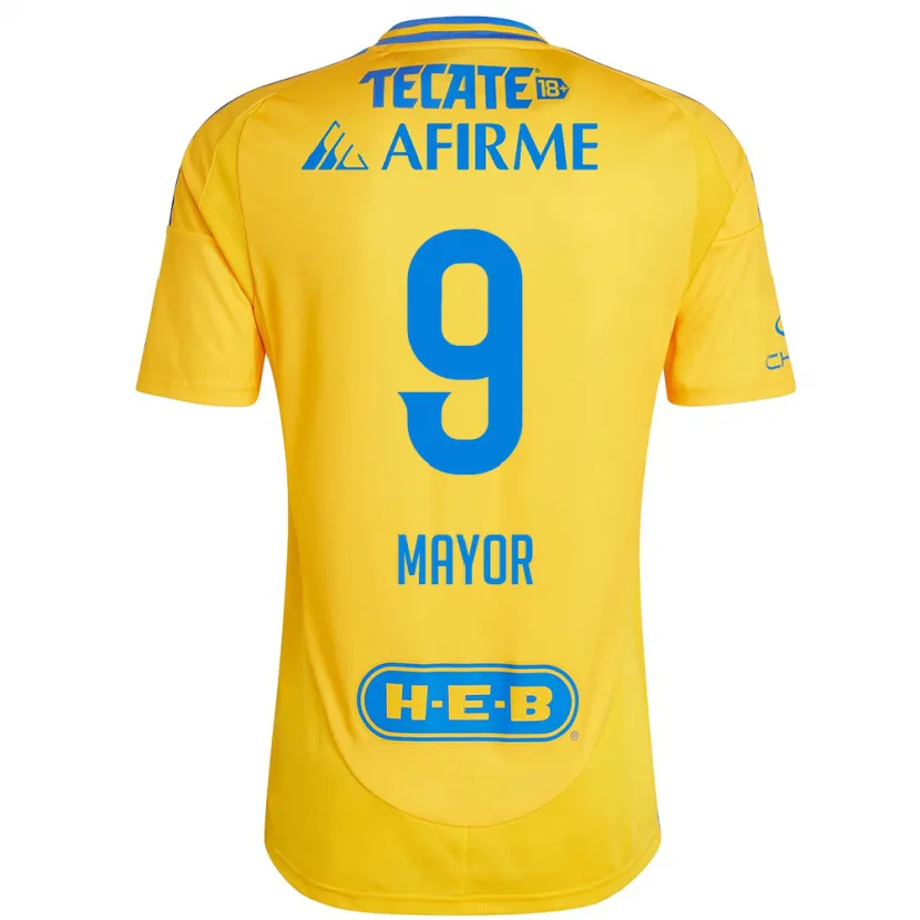 Danxen Enfant Maillot Stephany Mayor #9 Or Jaune Tenues Domicile 2024/25 T-Shirt