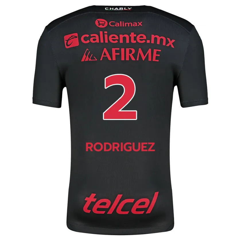 Danxen Enfant Maillot Antonio Rodríguez #2 Noir Rouge Tenues Domicile 2024/25 T-Shirt