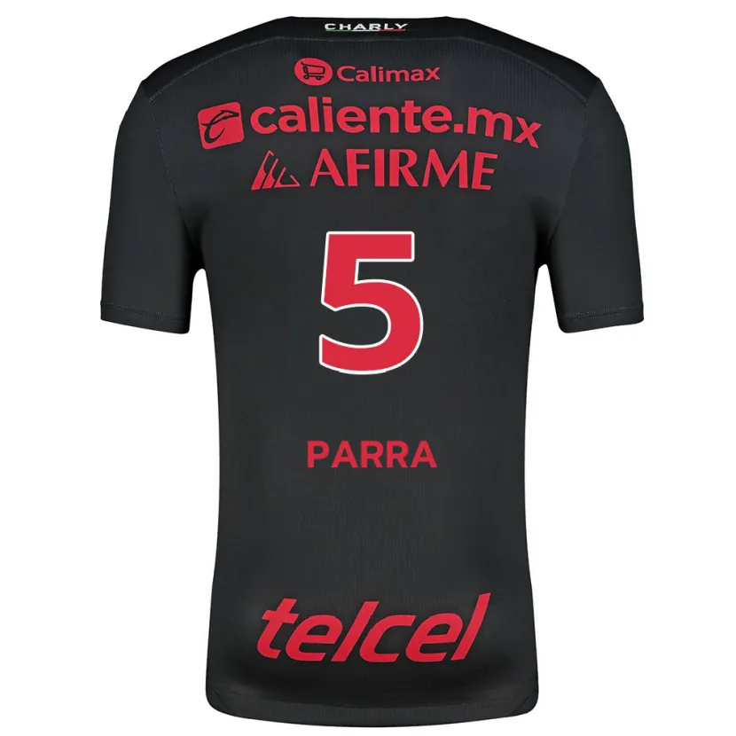 Danxen Enfant Maillot Rodrigo Parra #5 Noir Rouge Tenues Domicile 2024/25 T-Shirt