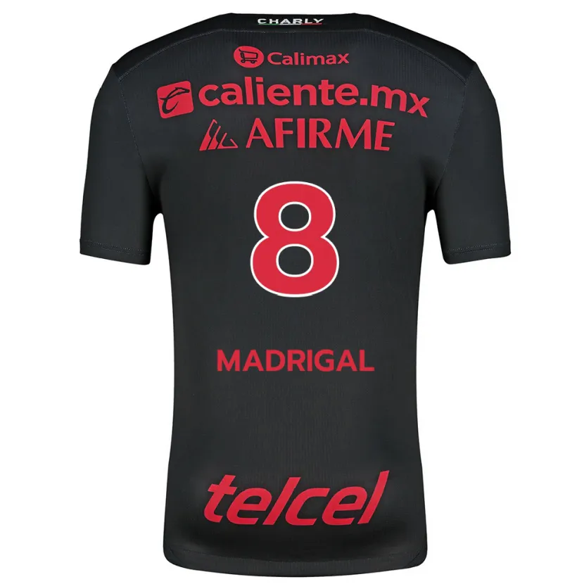 Danxen Enfant Maillot Fernando Madrigal #8 Noir Rouge Tenues Domicile 2024/25 T-Shirt