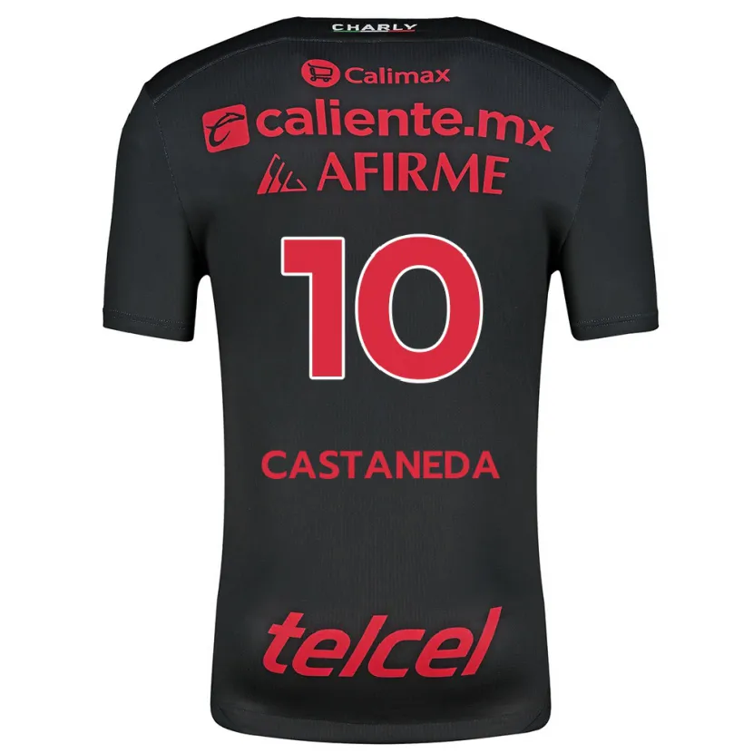 Danxen Enfant Maillot Kevin Castañeda #10 Noir Rouge Tenues Domicile 2024/25 T-Shirt