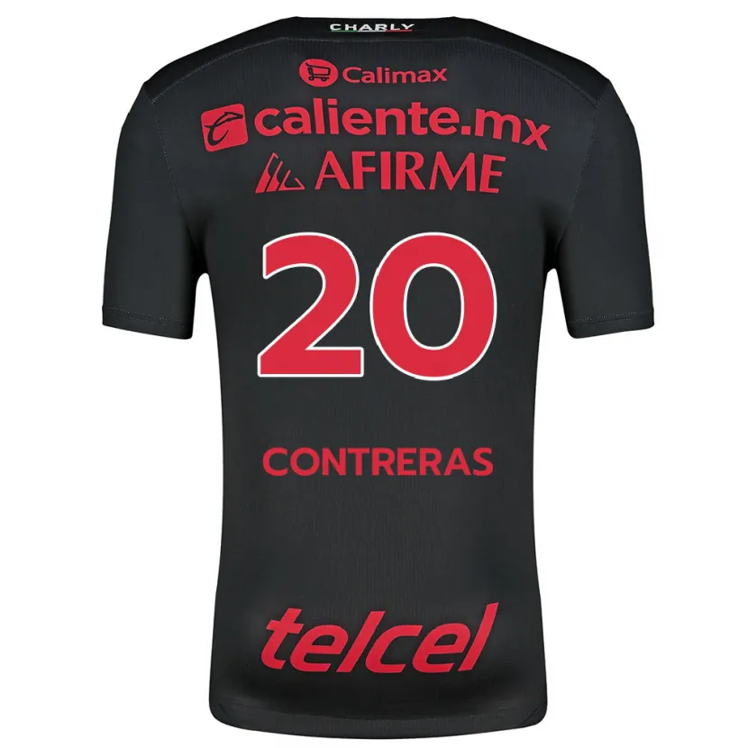 Danxen Enfant Maillot Francisco Contreras #20 Noir Rouge Tenues Domicile 2024/25 T-Shirt