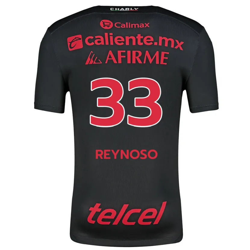 Danxen Enfant Maillot Emanuel Reynoso #33 Noir Rouge Tenues Domicile 2024/25 T-Shirt