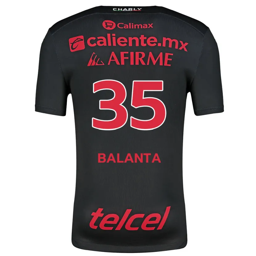 Danxen Enfant Maillot Kevin Balanta #35 Noir Rouge Tenues Domicile 2024/25 T-Shirt