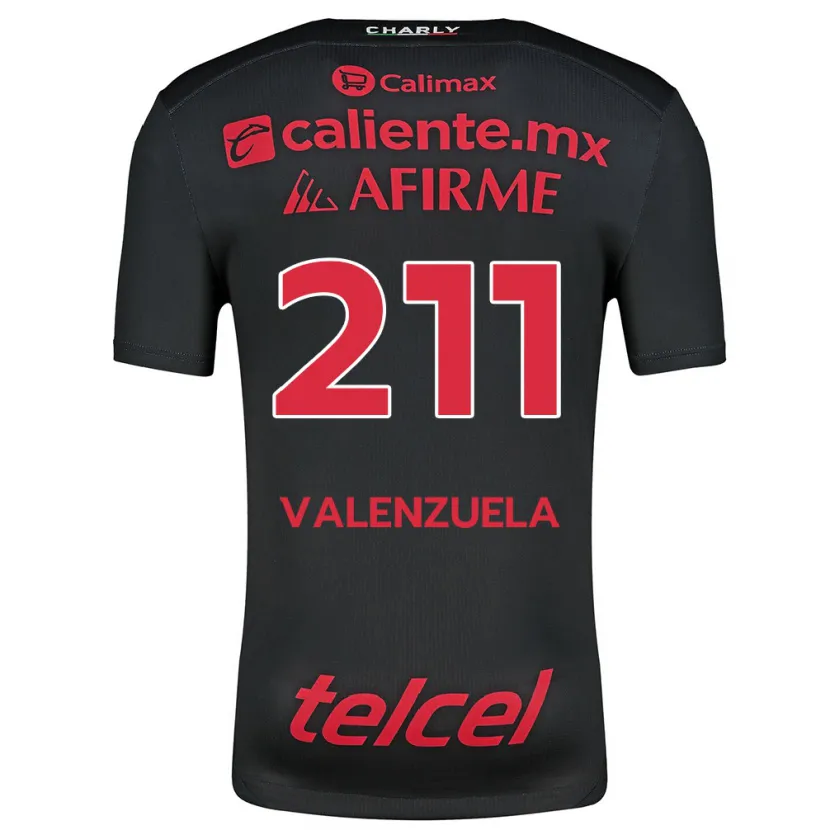 Danxen Enfant Maillot Aldieri Valenzuela #211 Noir Rouge Tenues Domicile 2024/25 T-Shirt