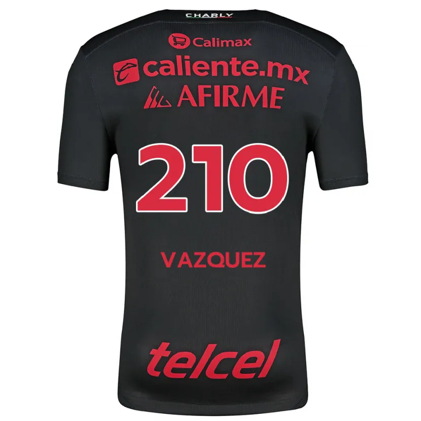 Danxen Enfant Maillot Daniel Vázquez #210 Noir Rouge Tenues Domicile 2024/25 T-Shirt