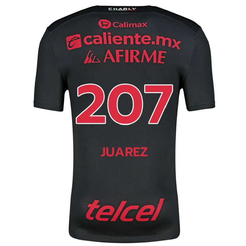 Danxen Enfant Maillot José Juárez #207 Noir Rouge Tenues Domicile 2024/25 T-Shirt