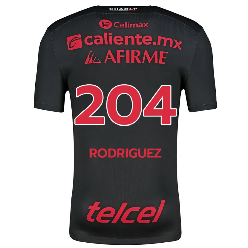 Danxen Enfant Maillot Jesús Rodríguez #204 Noir Rouge Tenues Domicile 2024/25 T-Shirt